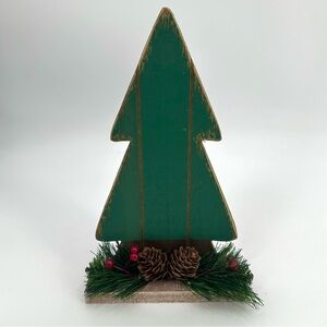 Rustic Wooden Christmas Tree Tabletop Decor Green Holiday Decoration READ